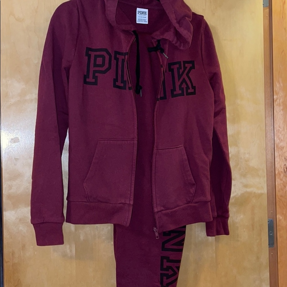 PINK Burgundy Sweatsuit